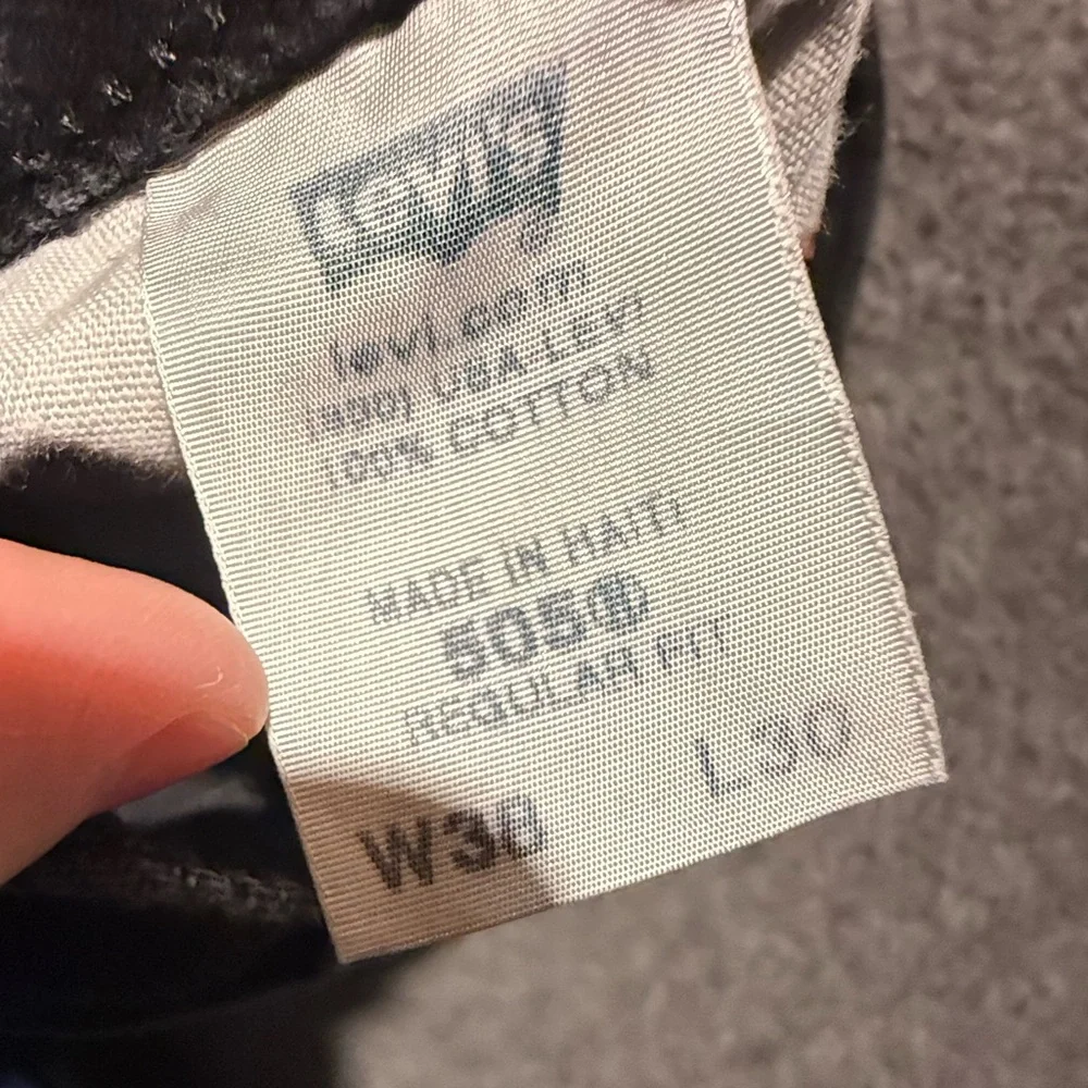 Levis 505 black jeans mens 38x30 Regular Straight fit cotton Vtg Y2K comfort